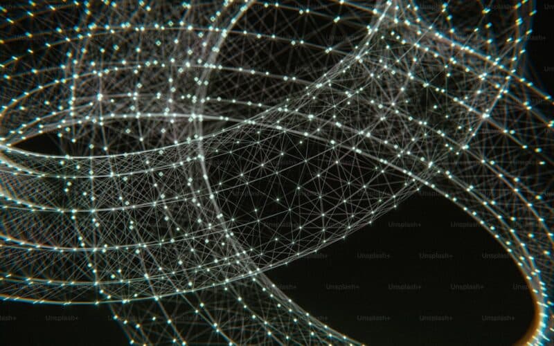 Visualização abstrata de pontos de dados conectados