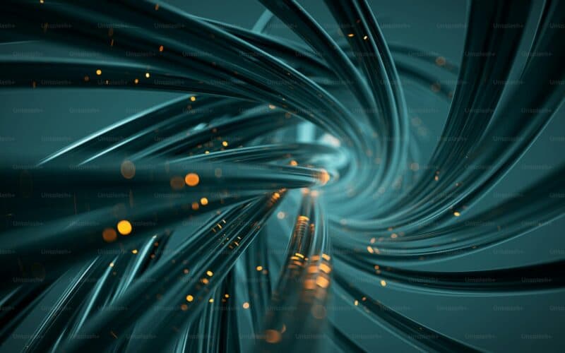 Rede abstrata de pontos conectados representando inteligência artificial