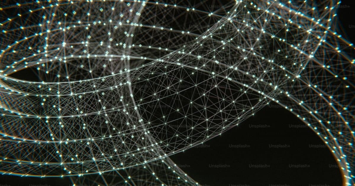 Visualização abstrata de pontos de dados conectados